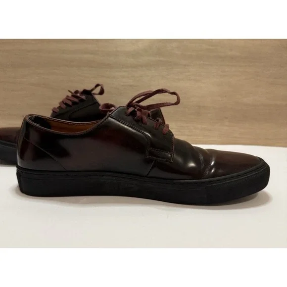 TED BAKER Men's Kanten Low-top Leather Derby Shoes Dark Red Size 9 - Picture 4 of 7